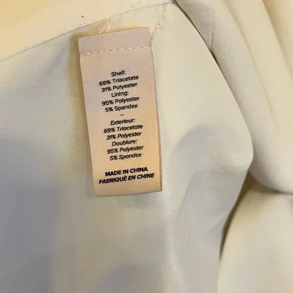 Cinq à Sept Khloe Crepe Blazer Ivory Ruched Three Quarter Sleeves Size 8 - Picture 6 of 8